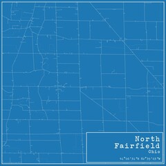 Blueprint US city map of North Fairfield, Ohio.