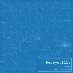 Fotobehang Blueprint US city map of Perrysville, Ohio. © Rezona
