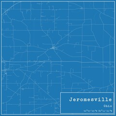 Fototapeta premium Blueprint US city map of Jeromesville, Ohio.