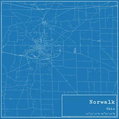 Fotobehang Blueprint US city map of Norwalk, Ohio. © Rezona