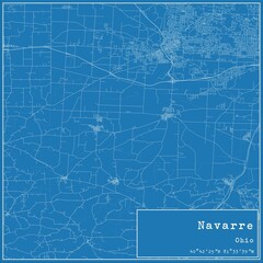 Blueprint US city map of Navarre, Ohio. - obrazy, fototapety, plakaty