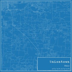 Blueprint US city map of Uniontown, Ohio. - obrazy, fototapety, plakaty