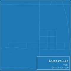Blueprint US city map of Limaville, Ohio.