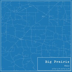 Blueprint US city map of Big Prairie, Ohio.