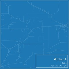 Blueprint US city map of Wilmot, Ohio.