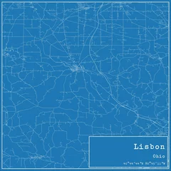 Fotobehang Blueprint US city map of Lisbon, Ohio. © Rezona