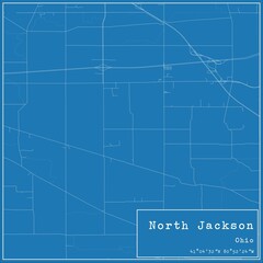 Blueprint US city map of North Jackson, Ohio.