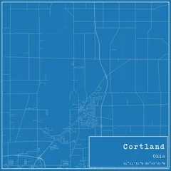 Fotobehang Blueprint US city map of Cortland, Ohio. © Rezona