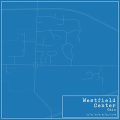 Blueprint US city map of Westfield Center, Ohio.