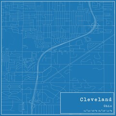 Obraz premium Blueprint US city map of Cleveland, Ohio.