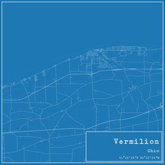 Blueprint US city map of Vermilion, Ohio.