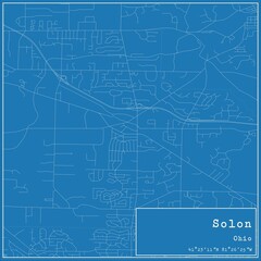 Blueprint US city map of Solon, Ohio.