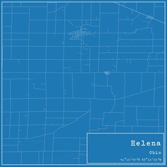 Blueprint US city map of Helena, Ohio.