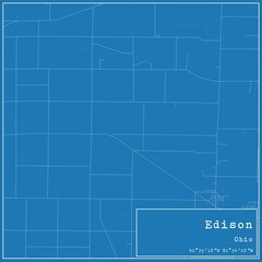Blueprint US city map of Edison, Ohio.