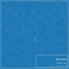 Blueprint US city map of Dixon, Kentucky.