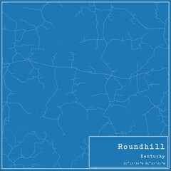Blueprint US city map of Roundhill, Kentucky.