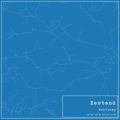 Blueprint US city map of Hestand, Kentucky.