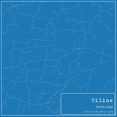 Blueprint US city map of Tiline, Kentucky.
