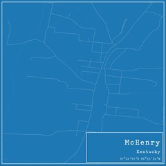 Blueprint US city map of McHenry, Kentucky.