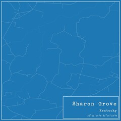 Blueprint US city map of Sharon Grove, Kentucky.