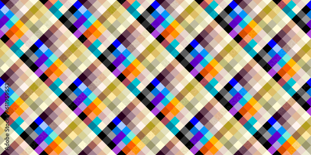 Poster Geometric abstract pattern. Intersection patchwork plaid style