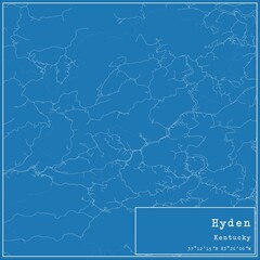 Obraz premium Blueprint US city map of Hyden, Kentucky.