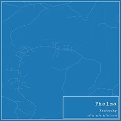 Blueprint US city map of Thelma, Kentucky.