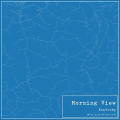 Blueprint US city map of Morning View, Kentucky.