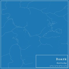 Blueprint US city map of Roark, Kentucky.