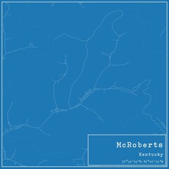 Blueprint US city map of McRoberts, Kentucky.