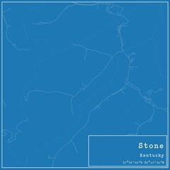 Blueprint US city map of Stone, Kentucky.
