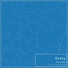 Blueprint US city map of Keavy, Kentucky.