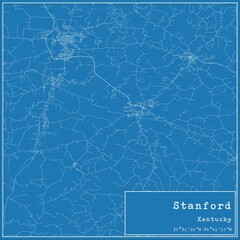 Blueprint US city map of Stanford, Kentucky.