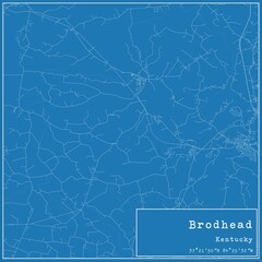 Blueprint US city map of Brodhead, Kentucky.