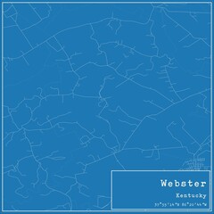 Blueprint US city map of Webster, Kentucky.