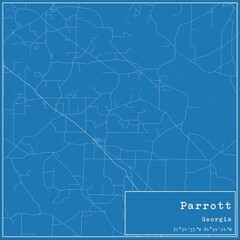 Blueprint US city map of Parrott, Georgia.