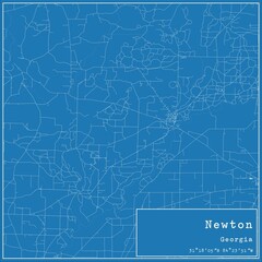 Blueprint US city map of Newton, Georgia.