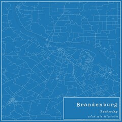 Blueprint US city map of Brandenburg, Kentucky.