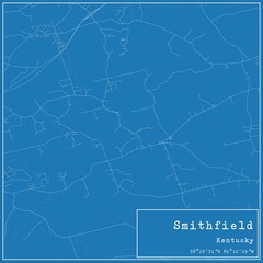 Fototapeta premium Blueprint US city map of Smithfield, Kentucky.