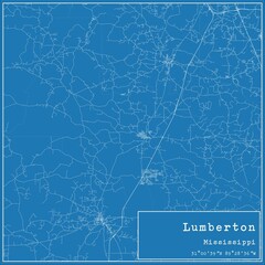 Blueprint US city map of Lumberton, Mississippi.