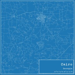 Blueprint US city map of Cairo, Georgia.