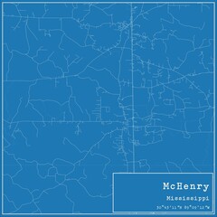 Blueprint US city map of McHenry, Mississippi.