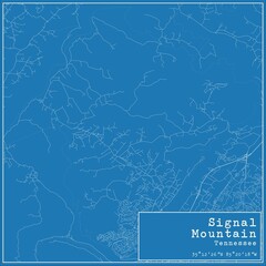 Blueprint US city map of Signal Mountain, Tennessee.