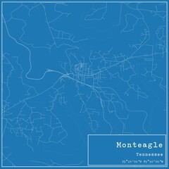 Blueprint US city map of Monteagle, Tennessee.