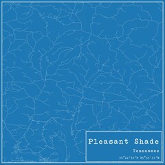 Blueprint US city map of Pleasant Shade, Tennessee.