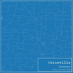 Blueprint US city map of Unionville, Tennessee.