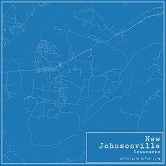 Blueprint US city map of New Johnsonville, Tennessee.