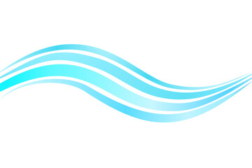 Abstract Blue Wave Curve Water Flow Editable Line Stroke Element Design Transparent Background Graphic Vector Illustration. Technology Internet Business Forward Growth