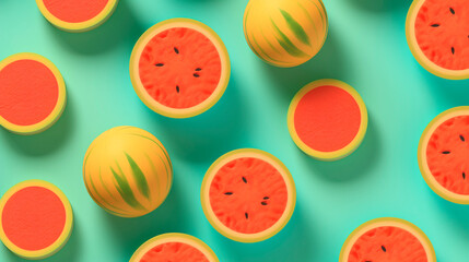 Fototapeta premium cut watermelon on a background with seed created with Generative Ai 