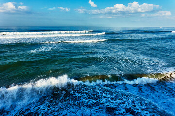 waves on the scenic beach in the morning
